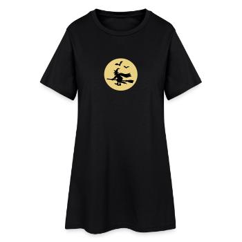 Sorcière sur le balai - Robe T-shirt Femme - noir - Devant