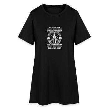 Elektriker - Frauen T-Shirt-Kleid - Schwarz - Vorne