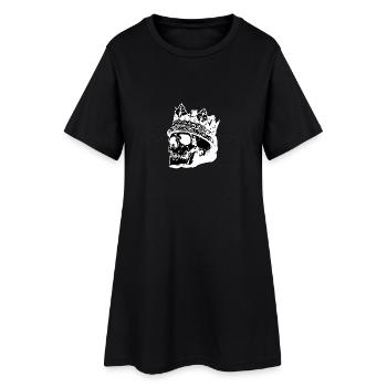 Crâne avec la couronne - Robe T-shirt Femme - noir - Devant