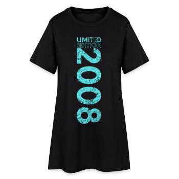 Limited Edition 2008 18. Geburtstag Geschenk - Frauen T-Shirt-Kleid - Schwarz - Vorne
