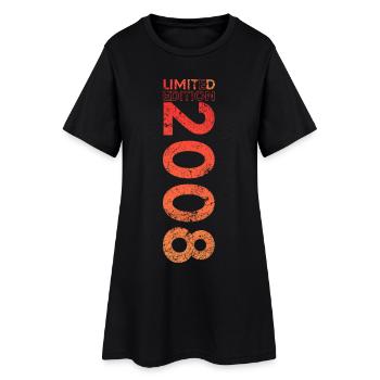 Limited Edition 2008 18. Geburtstag Geschenk - Frauen T-Shirt-Kleid - Schwarz - Vorne