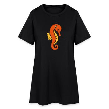 Hippocampe - Robe T-shirt Femme - noir - Devant
