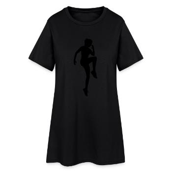 Fitness Girl - Frauen T-Shirt-Kleid - Schwarz - Vorne