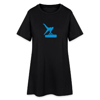 Turnen - Frauen T-Shirt-Kleid - Schwarz - Vorne