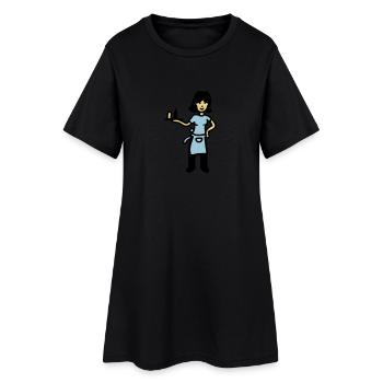 Serveuse 3 - Robe T-shirt Femme - noir - Devant