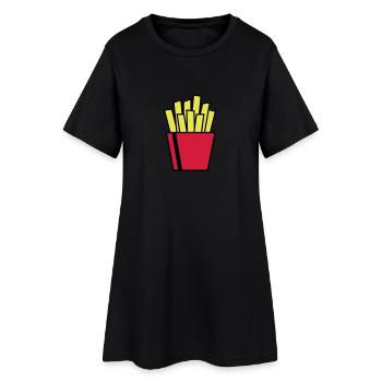 Frites - Robe T-shirt Femme - noir - Devant