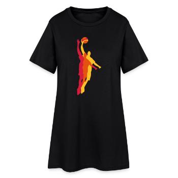 Joueurs de basket avec un ballon de basket - Robe T-shirt Femme - noir - Devant