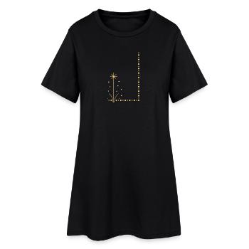 Plante étoile dorée sur le bord - Robe T-shirt Femme - noir - Devant