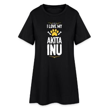 L’amour pour mon Akita Inu - Robe T-shirt Femme - noir - Devant