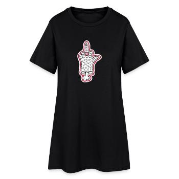 Ring - Frauen T-Shirt-Kleid - Schwarz - Vorne