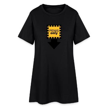 penis_only mit pfeil nur penis - Frauen T-Shirt-Kleid - Schwarz - Vorne