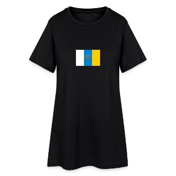 Flagge Kanarische Inseln - Frauen T-Shirt-Kleid - Schwarz - Vorne