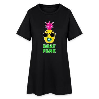 Bébé Punk Ananas cool - Robe T-shirt Femme - noir - Devant