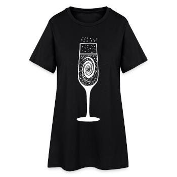 Verre, étoiles et galaxie - Robe T-shirt Femme - noir - Devant