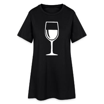 Verre de vin Cadeau de vin Black Grapevine - Robe T-shirt Femme - noir - Devant