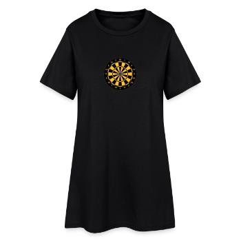 Dartscheibe - Frauen T-Shirt-Kleid - Schwarz - Vorne