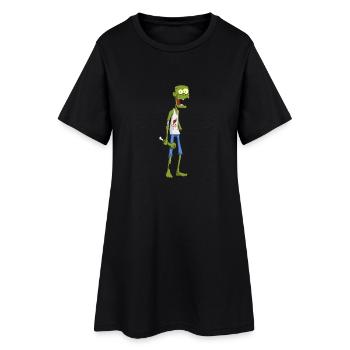 Zombie - Frauen T-Shirt-Kleid - Schwarz - Vorne
