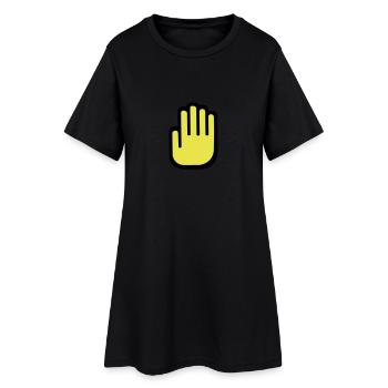 Hand - Frauen T-Shirt-Kleid - Schwarz - Vorne