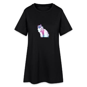 C567D5FC 1F78 48BC 8320 08E07BC565A0 - Frauen T-Shirt-Kleid - Schwarz - Vorne