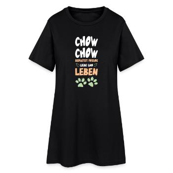 ChowChow Amour et Vie Schéma - Robe T-shirt Femme - noir - Devant