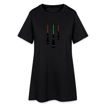 Mikros - Frauen T-Shirt-Kleid - Schwarz - Vorne