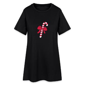 Sucre d'orge - Robe T-shirt Femme - noir - Devant
