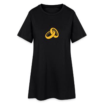 Wedding rings - Women’s T-Shirt Dress - black - Front