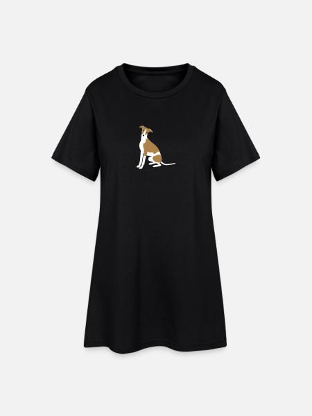 Whippet - Frauen T-Shirt-Kleid - Schwarz
