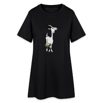 Ziege - Frauen T-Shirt-Kleid - Schwarz - Vorne