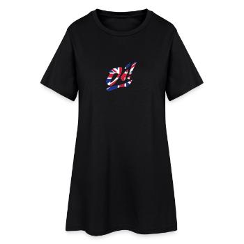 Oi! Unionjack - Frauen T-Shirt-Kleid - Schwarz - Vorne