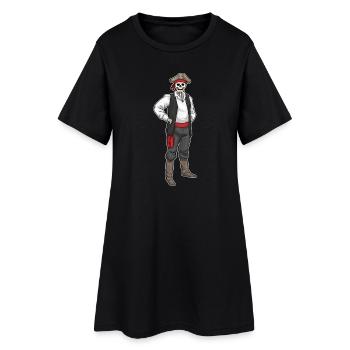 Squelette Halloween Pirate - Robe T-shirt Femme - noir - Devant