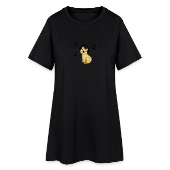 music_cat_color - Robe T-shirt Femme - noir - Devant