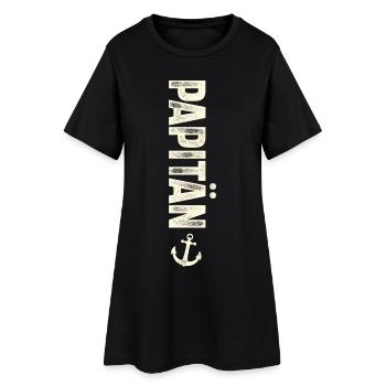 Papitän Vater Papa Segeln Segler Segelboot - Frauen T-Shirt-Kleid - Schwarz - Vorne