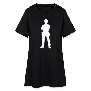 Construction Worker Construction Silhouette - Women’s T-Shirt Dress - black - Front