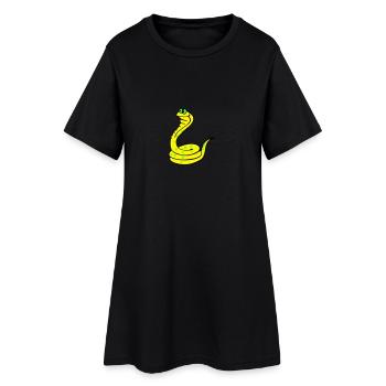 Schlange - Frauen T-Shirt-Kleid - Schwarz - Vorne