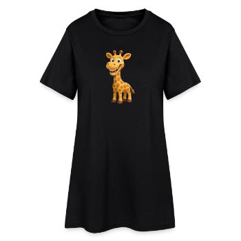 girafe amusante - Robe T-shirt Femme - noir - Devant