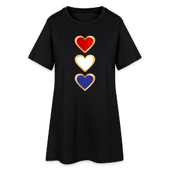 Cœur du drapeau néerlandais - Robe T-shirt Femme - noir - Devant