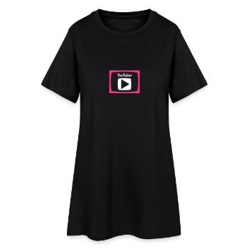 YouTuber - Frauen T-Shirt-Kleid - Schwarz - Vorne