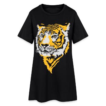 Tête de tigre flex - Robe T-shirt Femme - noir - Devant
