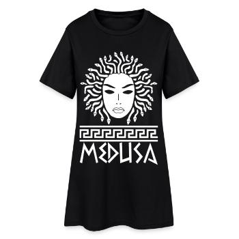 Femme aux cheveux de serpents (blanc) - Robe T-shirt Femme - noir - Devant