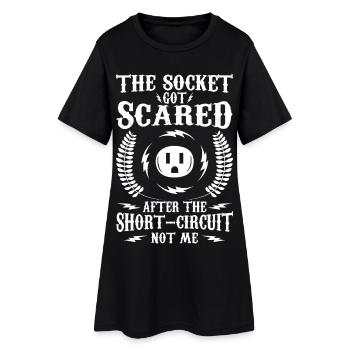 Drôle d’électricien disant - Robe T-shirt Femme - noir - Devant