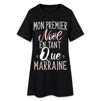 Mon premier noël en tant que marraine cadeau drôle - Robe T-shirt Femme - noir - Devant