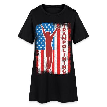 Trampoline jumping drapeau des États-Unis - Robe T-shirt Femme - noir - Devant
