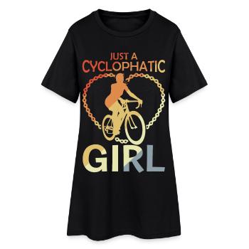 Fille de vélo - Robe T-shirt Femme - noir - Devant