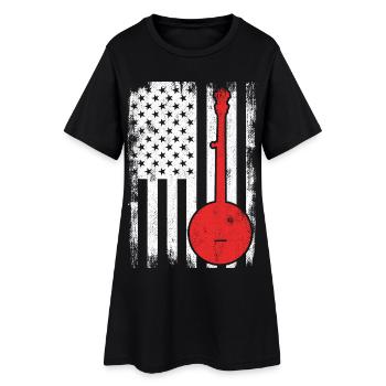 Joueur de banjo patriotique des États-Unis - Robe T-shirt Femme - noir - Devant