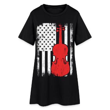 4 juillet USA violon - Robe T-shirt Femme - noir - Devant