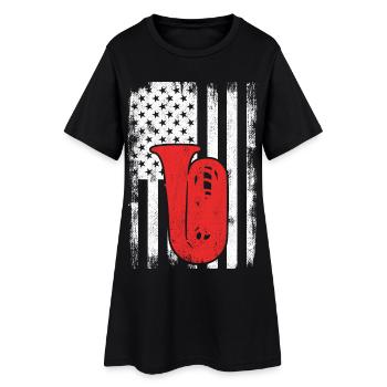 4 juillet USA Tuba - Robe T-shirt Femme - noir - Devant