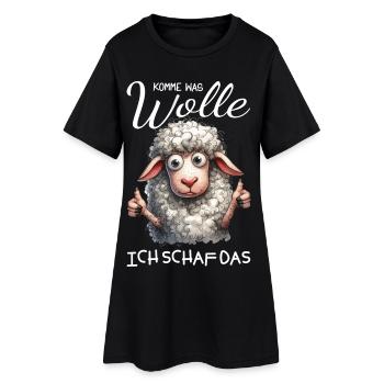Komm Wolle Ich Schaf Das - Frauen T-Shirt-Kleid - Schwarz - Vorne