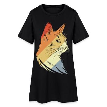 Retro Cats Graphic - Women’s T-Shirt Dress - black - Front