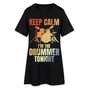 Drôle de batteur qui dit - Robe T-shirt Femme - noir - Devant